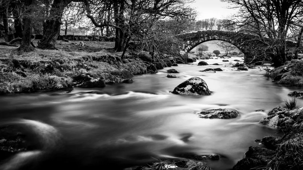 A long-exposure view of a Dartmoor river